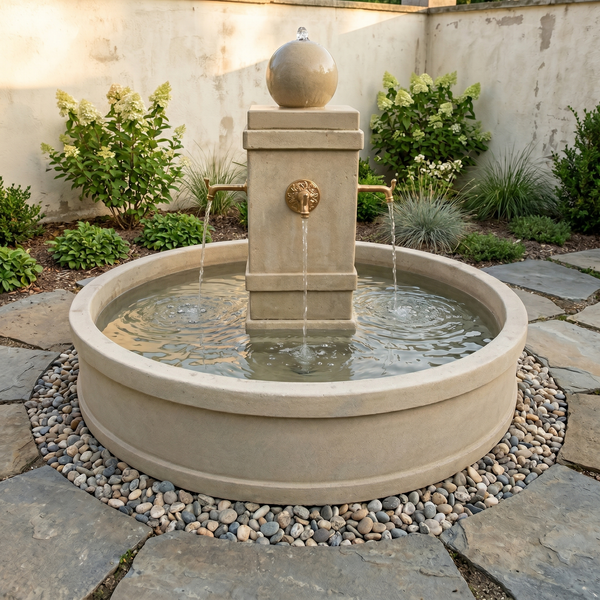 Napa Round Pond Fountain for Bronze Spouts