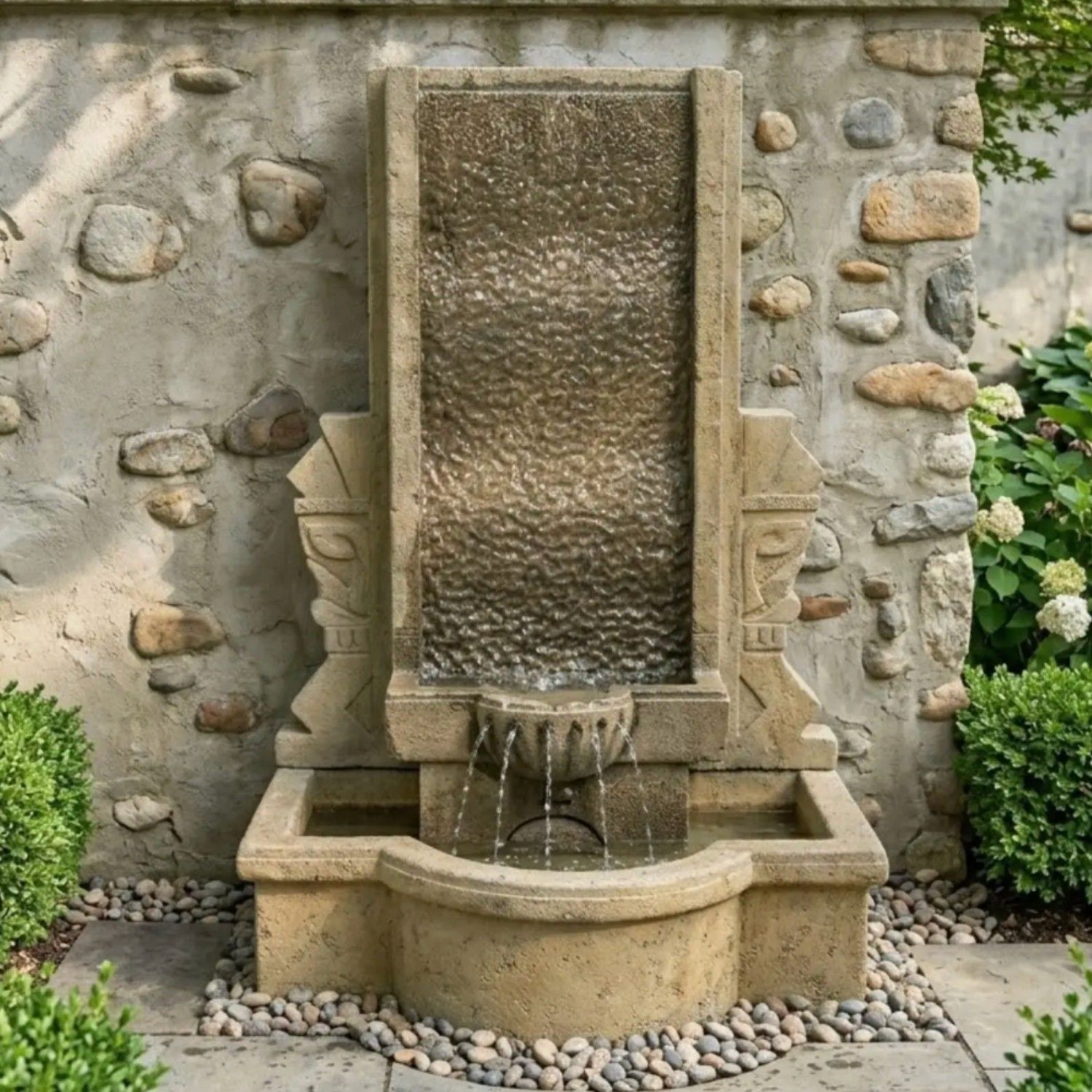 Oceania Cast Stone Wall Outdoor Fountain