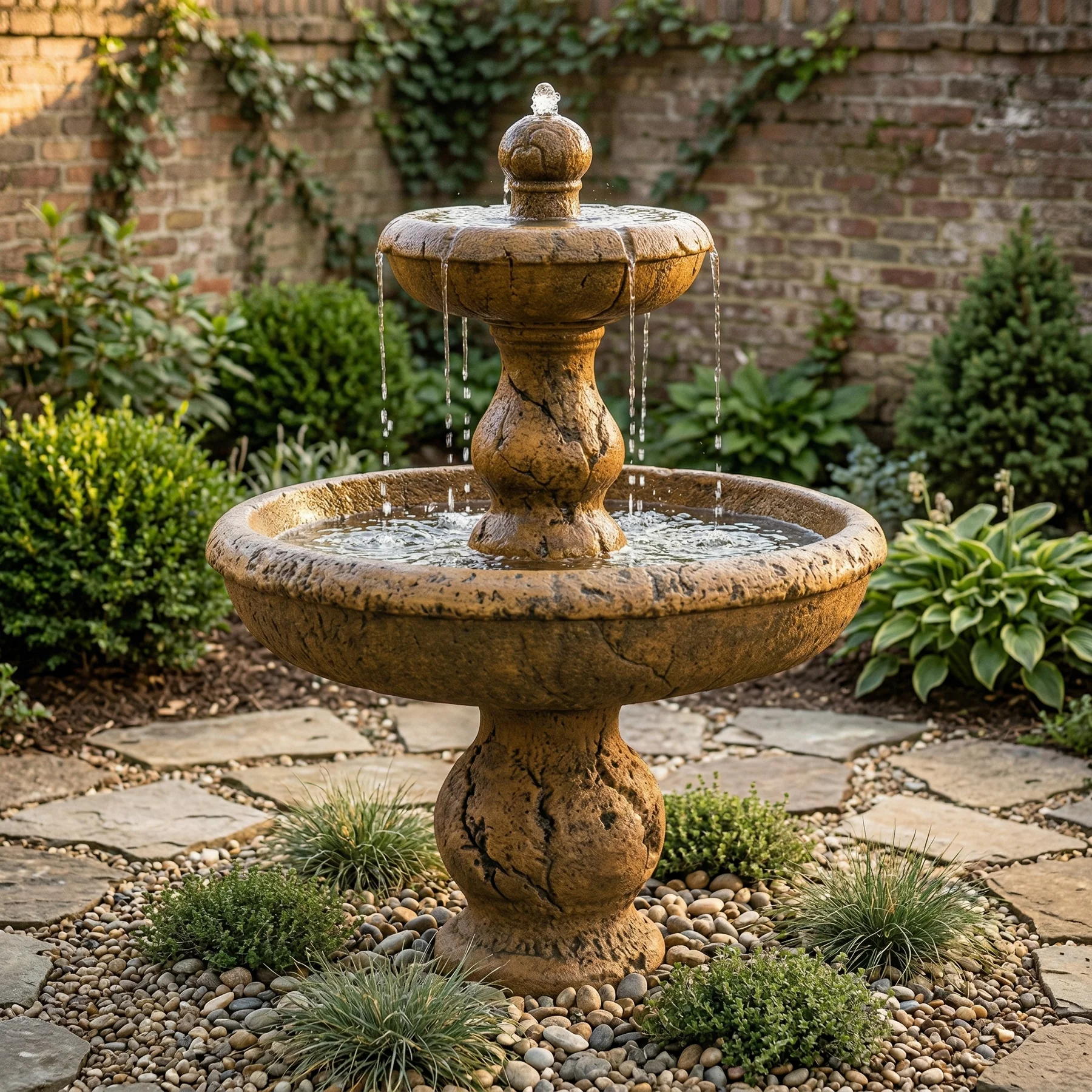 Old Classic Tiered Garden Water Fountain