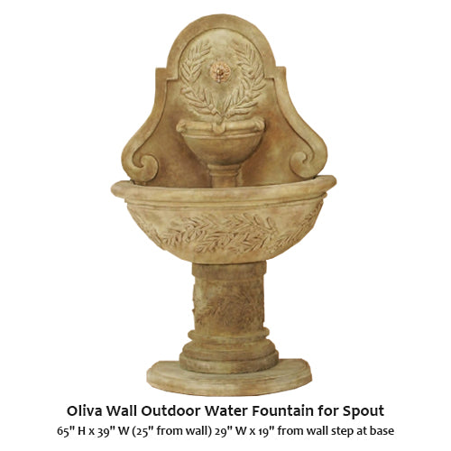 Oliva Wall Outdoor Water Fountain for Spout
