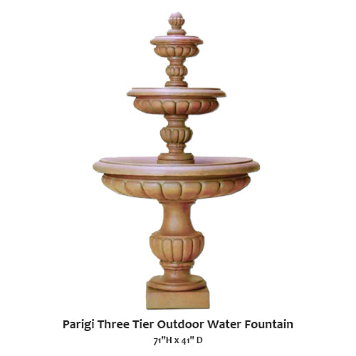 Parigi Three Tier Outdoor Water Fountain