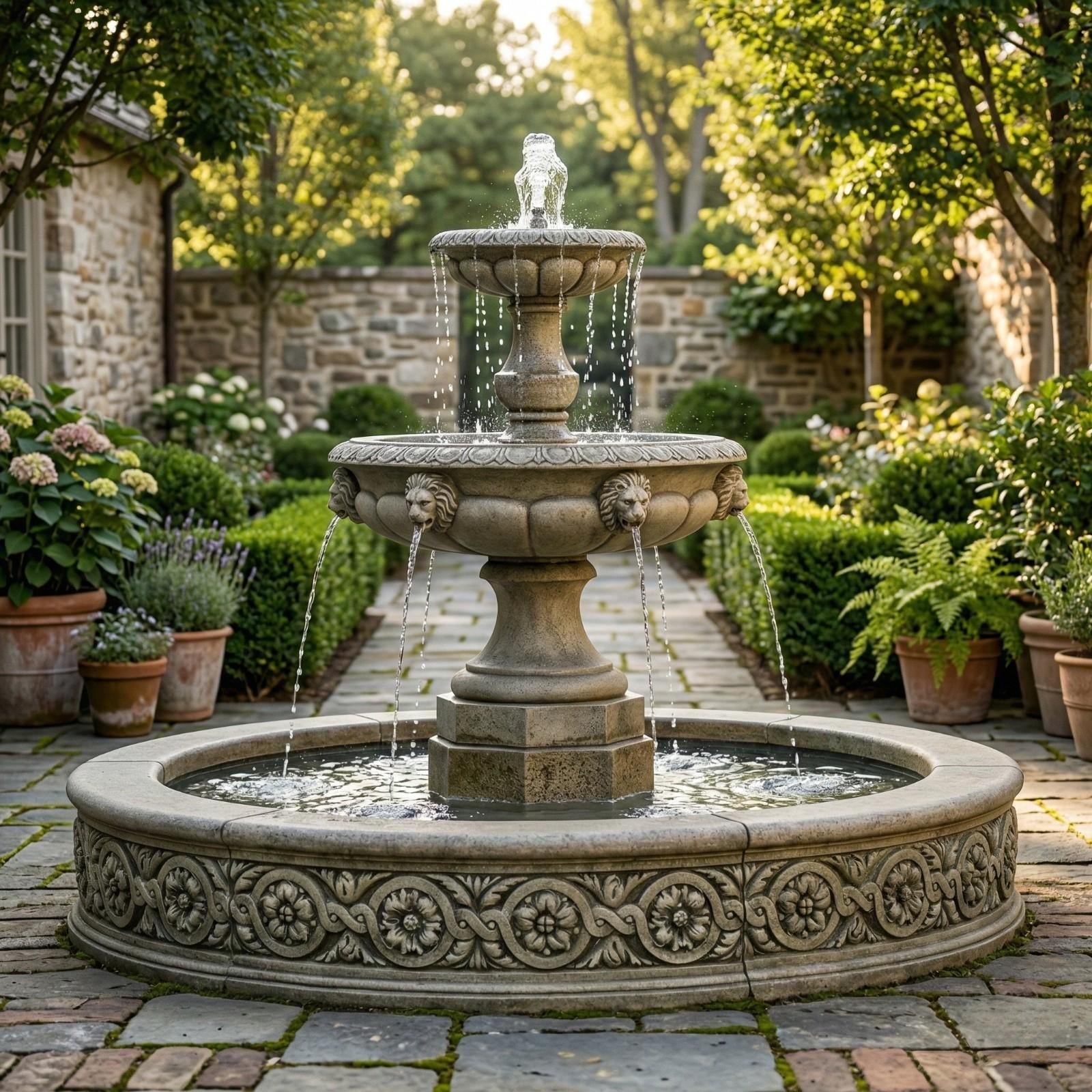 Parisienne Two Tier Outdoor Water Fountain