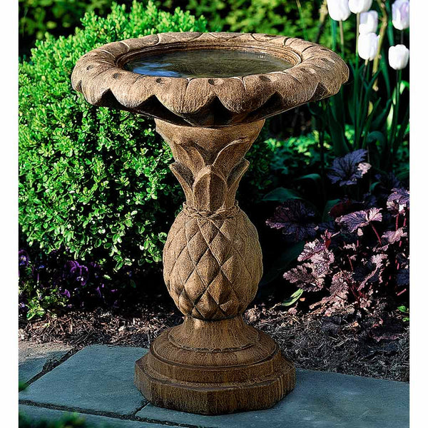 Pineapple Cast Stone Birdbath