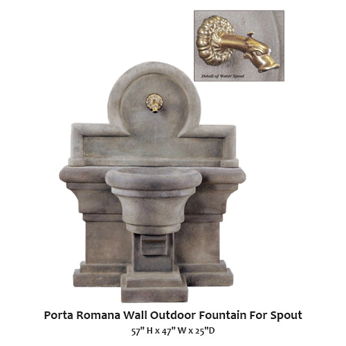 Porta Romana Wall Outdoor Fountain For Spout