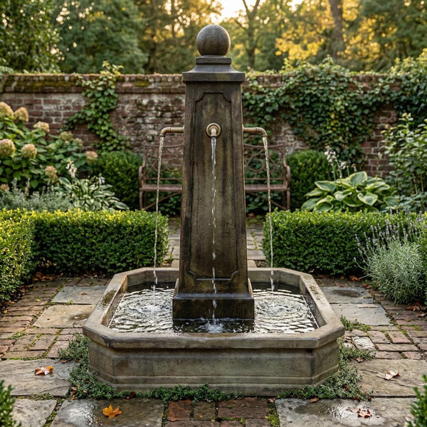 Promenade Carre Pond Fountain for Bronze Spouts