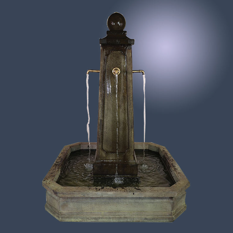 Promenade Carre Pond Fountain for Bronze Spouts