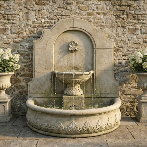 Provincial Cast Stone Wall Outdoor Fountain