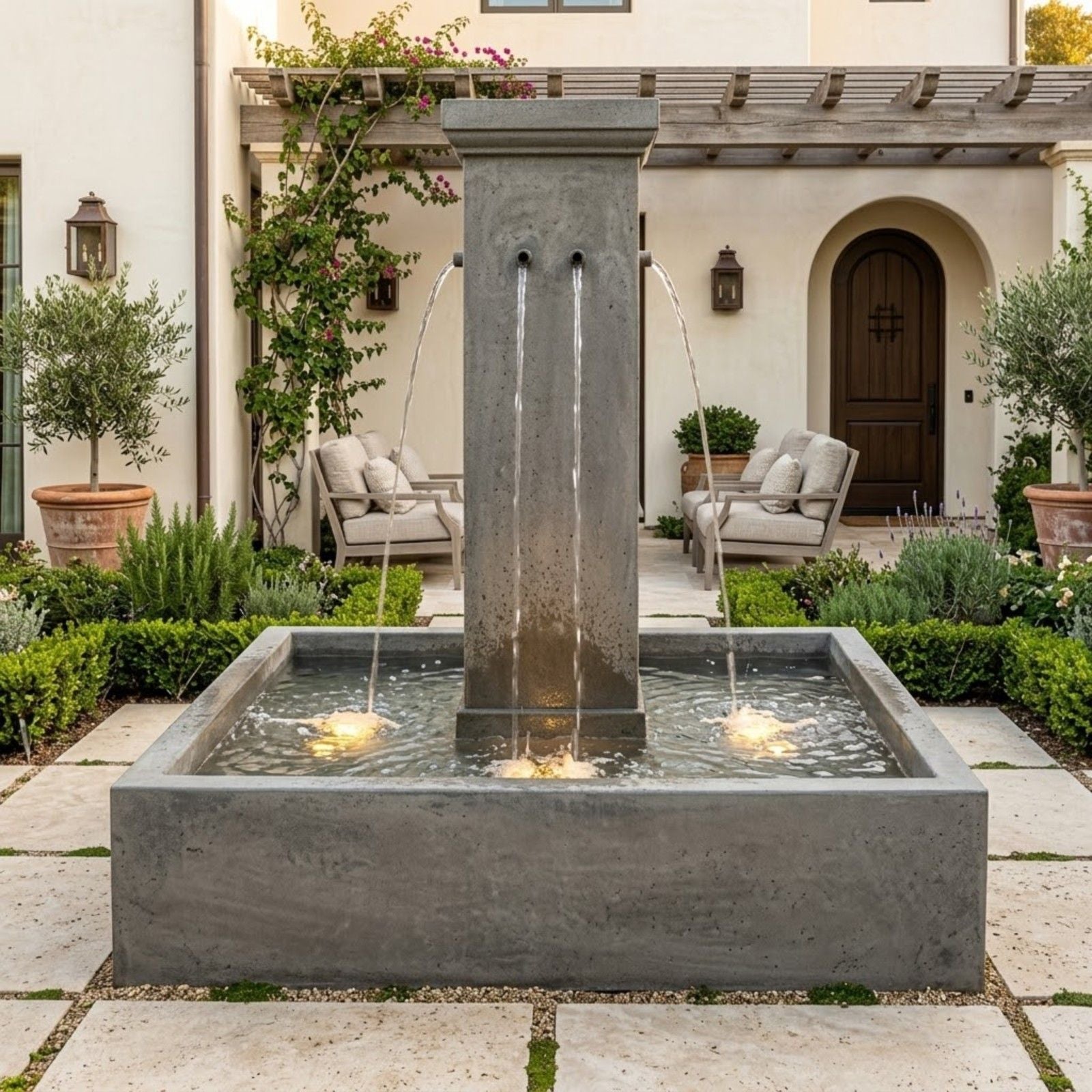 Plaza Minerva Fountain With Quatrefoil Basin