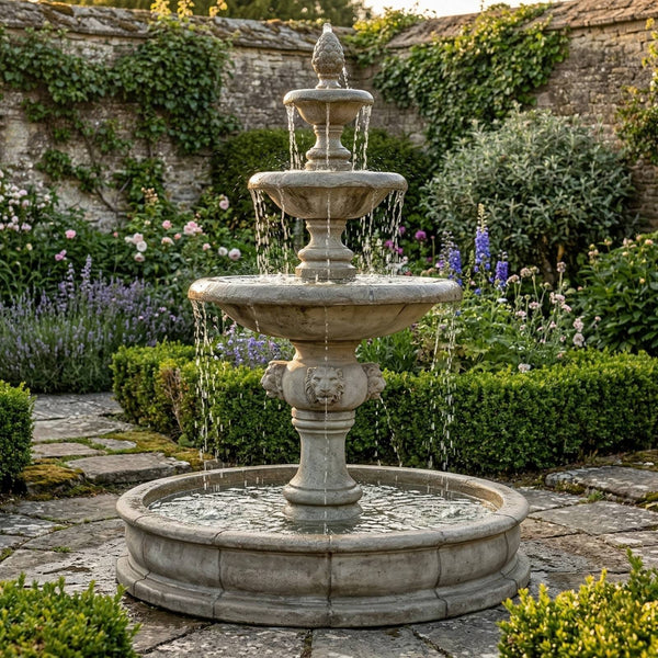 Quattro Lion Three Tier Pond Fountain