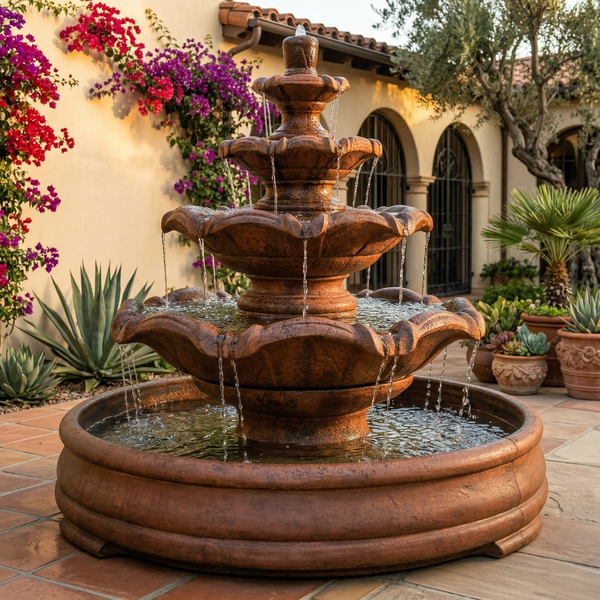 Quattro Classic Tier Fountain in Grando Pool
