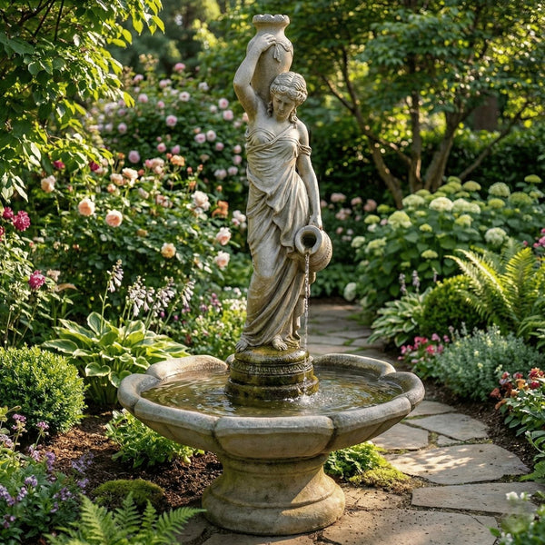 Rebecca At Well Fountain in Petal Bowl