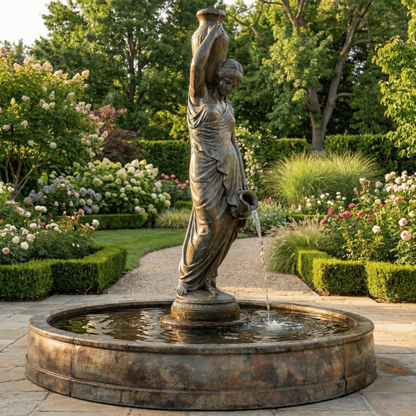 Rebecca in Valencia Pool Fountain
