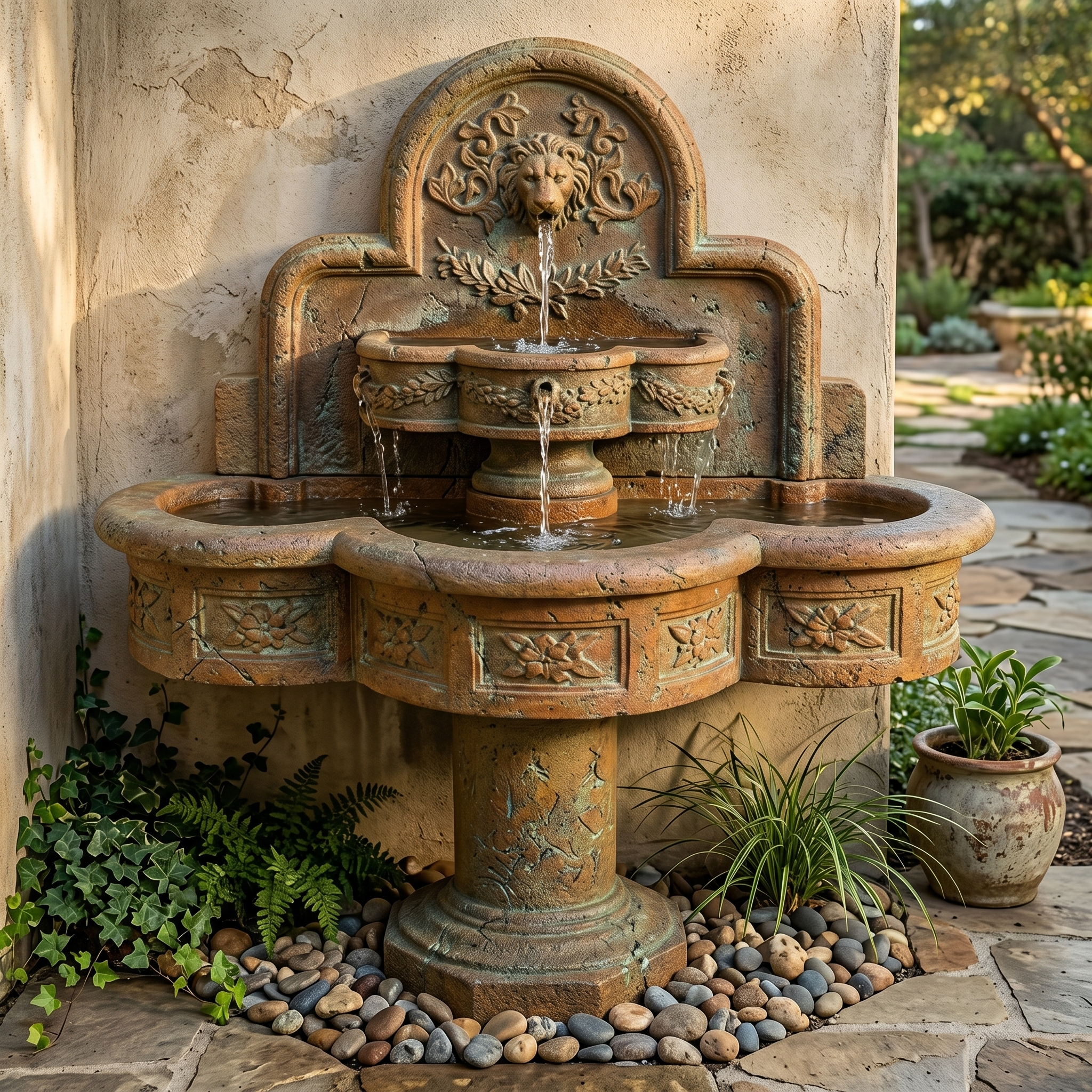 Ricco Deruta Wall Outdoor Fountain For Spout