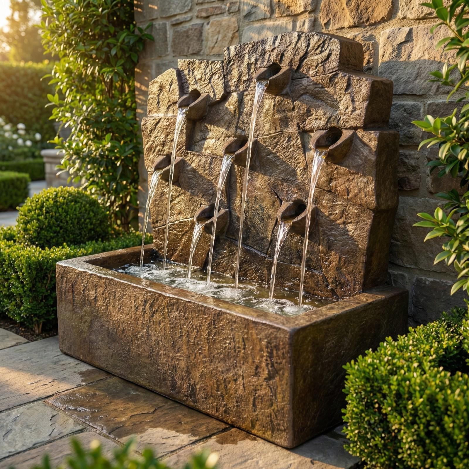 Rock Wall Garden Fountain