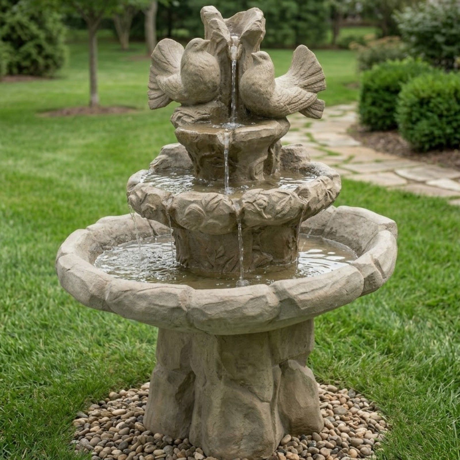 Romance Cast Stone Garden Fountain