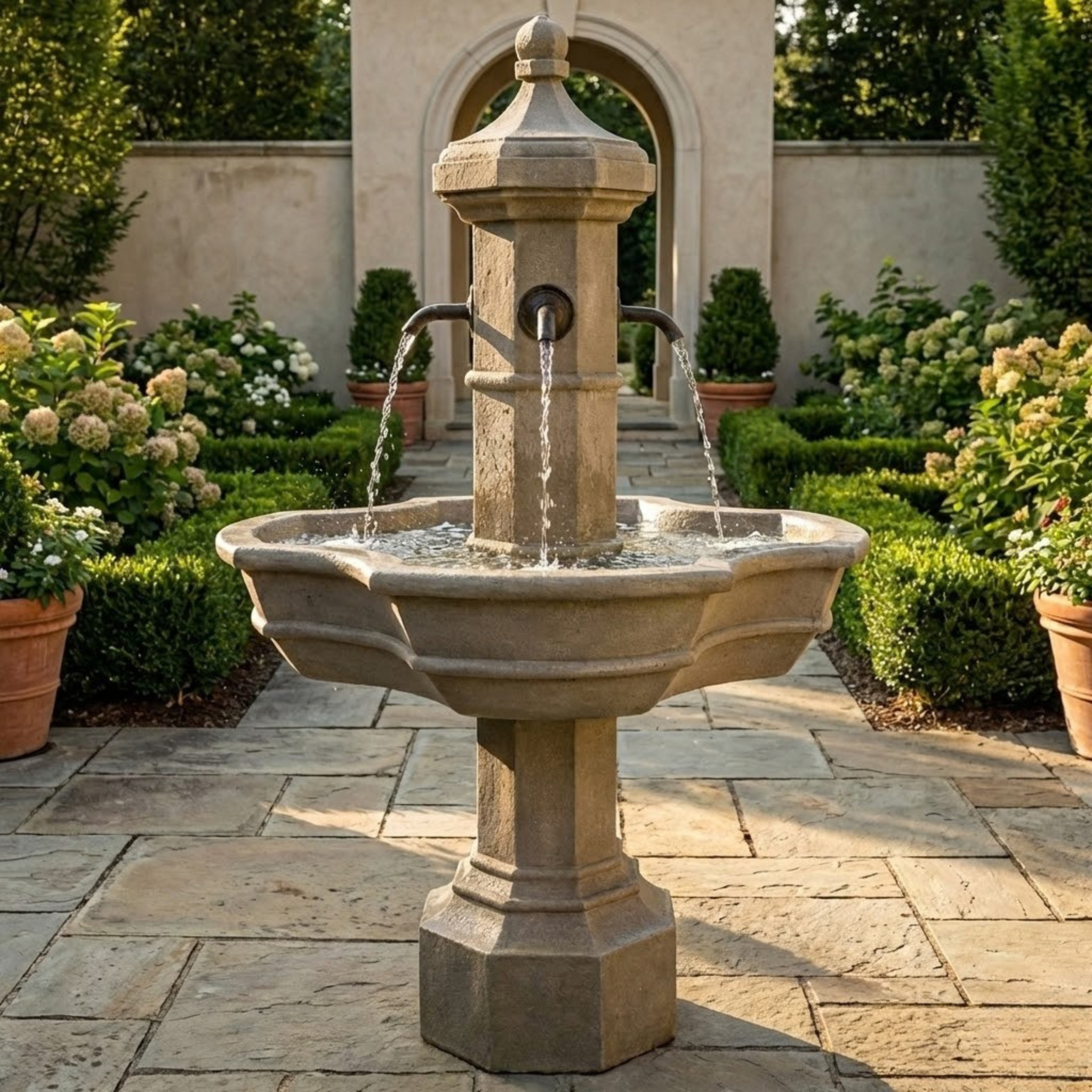 Roubaix Concrete Outdoor Fountain For Spouts