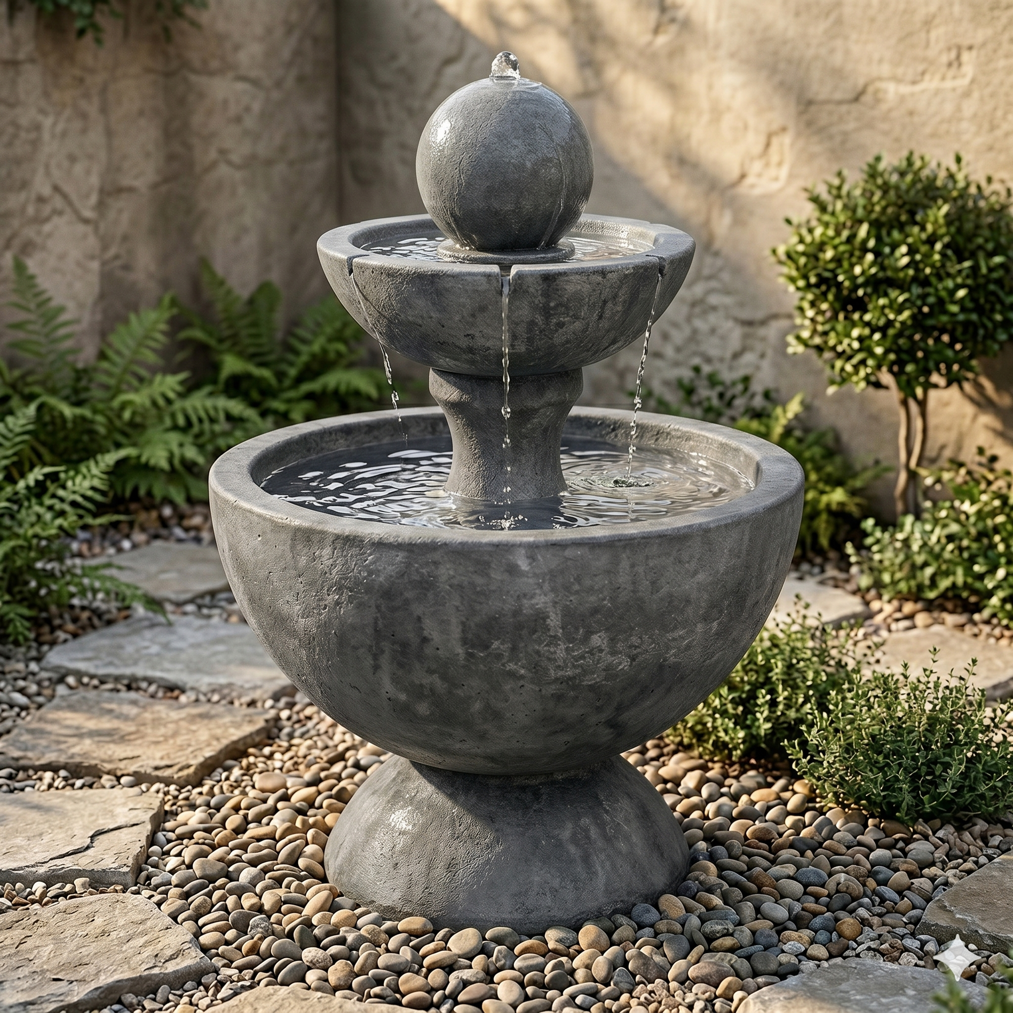 Round Combo Fountain With Spillways