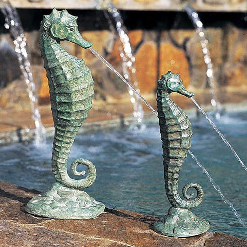 Brass Baron Medium Seahorse Garden | Pool Accent