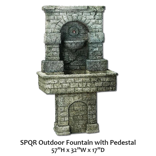 SPQR Outdoor Fountain with Pedestal