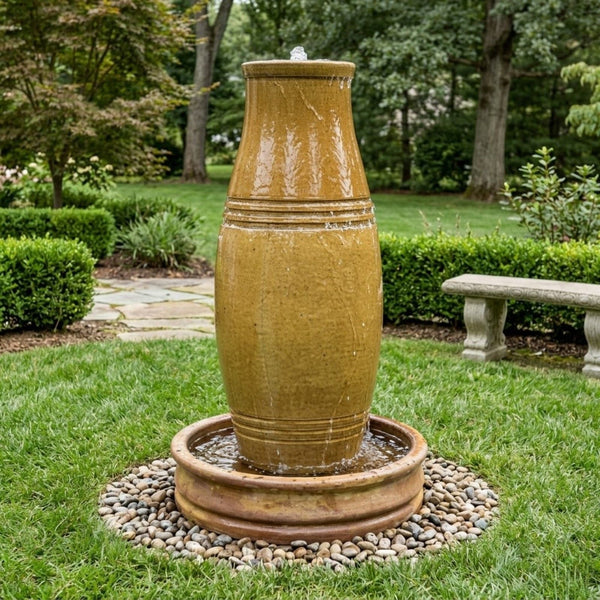 San Vicente Urn Cast Stone Garden Fountain