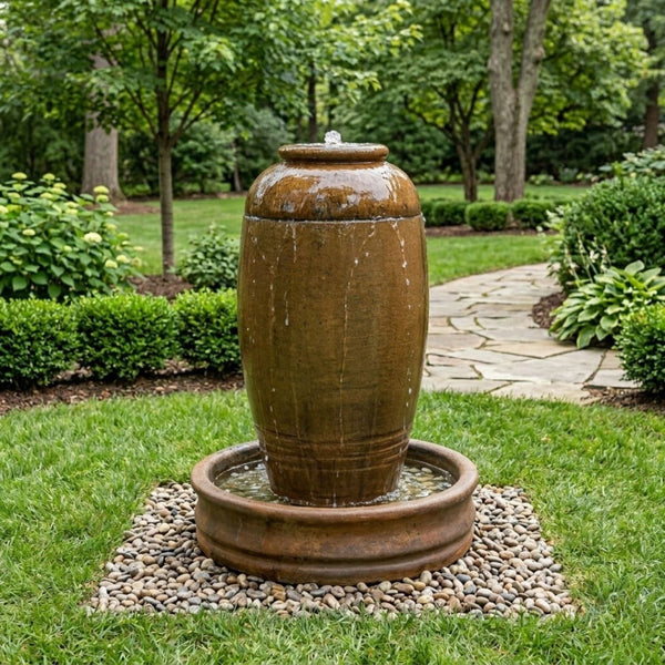 Santiago Urn Cast Stone Garden Fountain