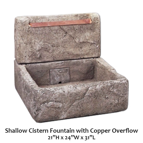 Shallow Cistern Fountain with Copper Overflow