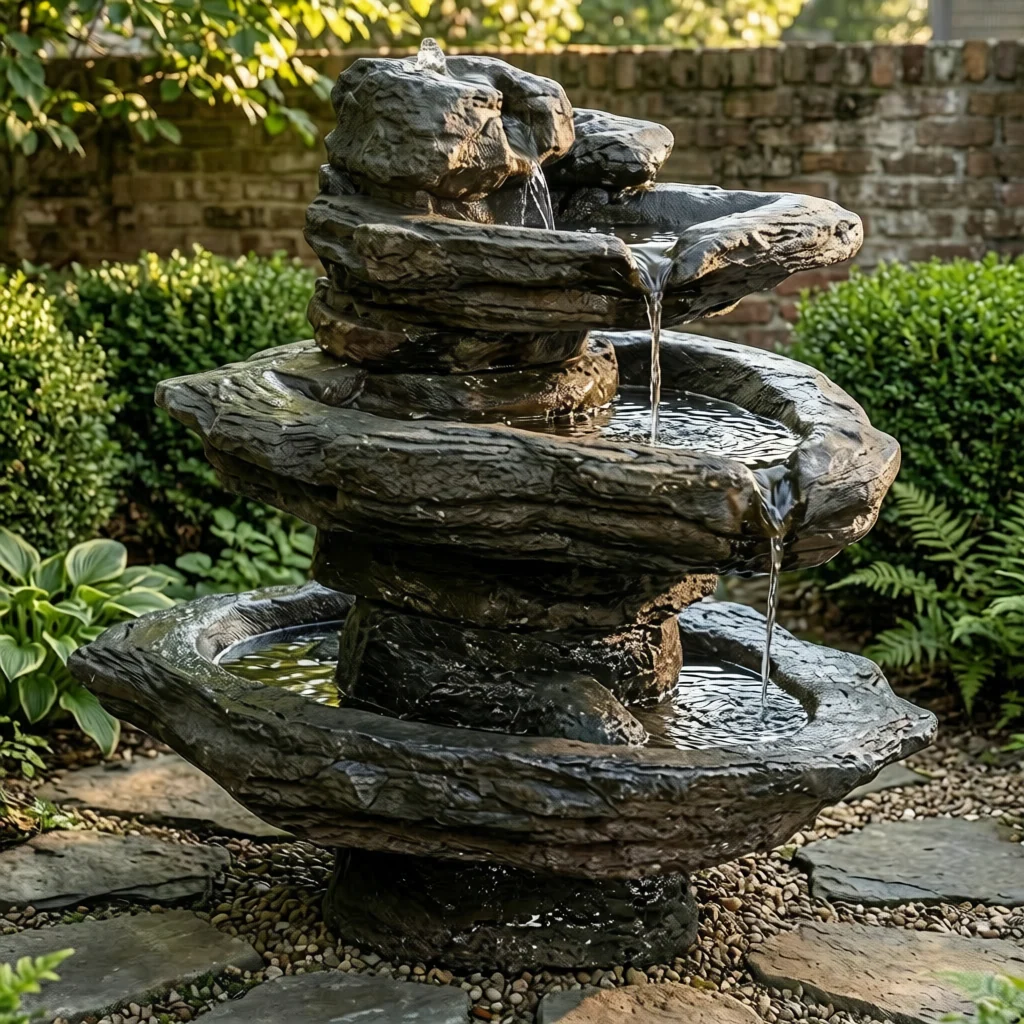 Slate Three Tier Outdoor Water Fountain
