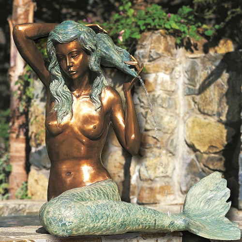 Brass Baron Small Bronze Mermaid Garden | Pool Accent