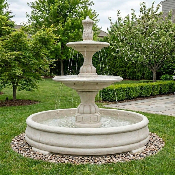 Small Contemporary 2 Tier Fountain In Grando Pool
