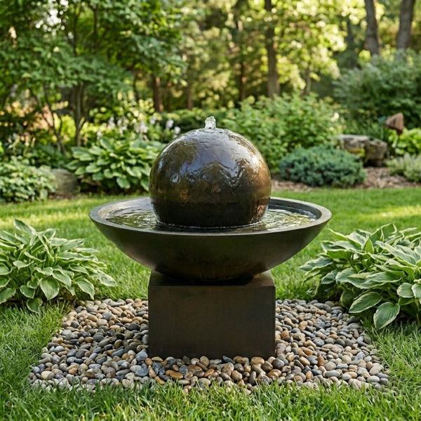 Small Wok With Pedestal Garden Water Fountain