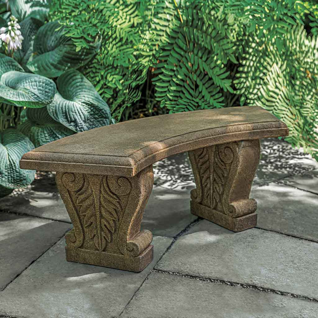 Soledad Curved Cast Stone Bench