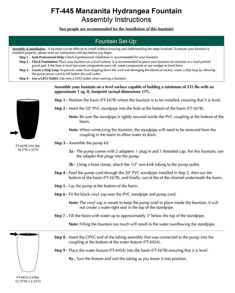 Manzanita Hydrangea Fountain