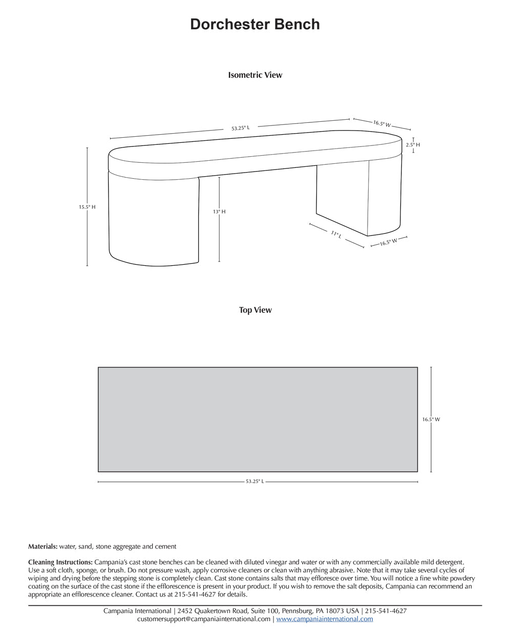 Dorchester Modern Bench
