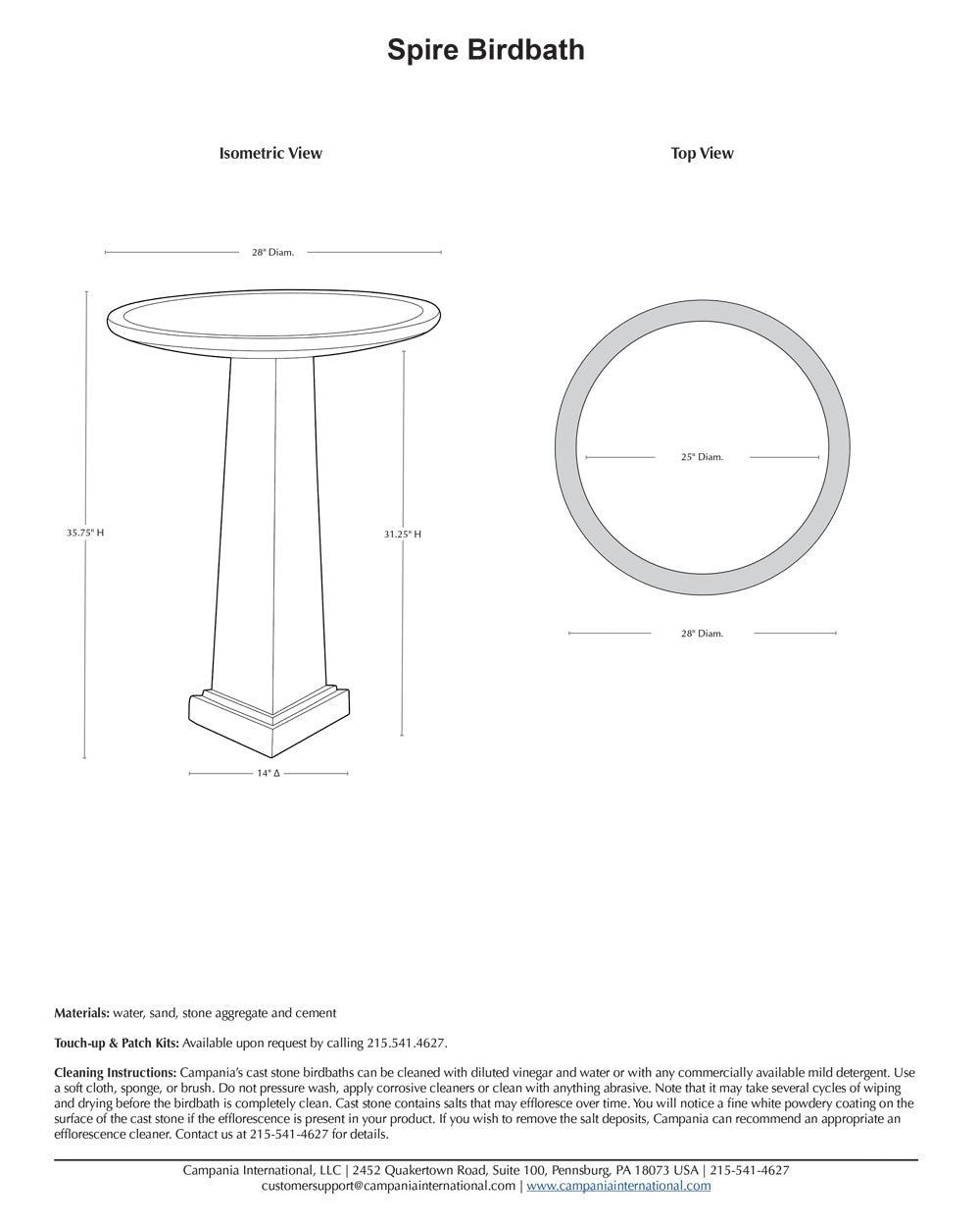 Spire Birdbath