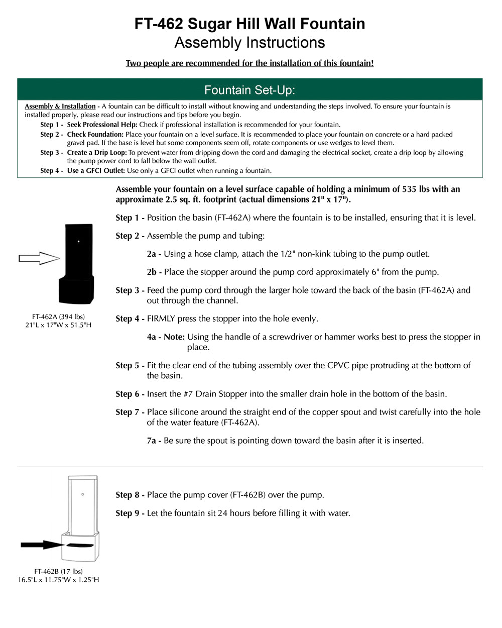 Sugar Hill Wall Fountain