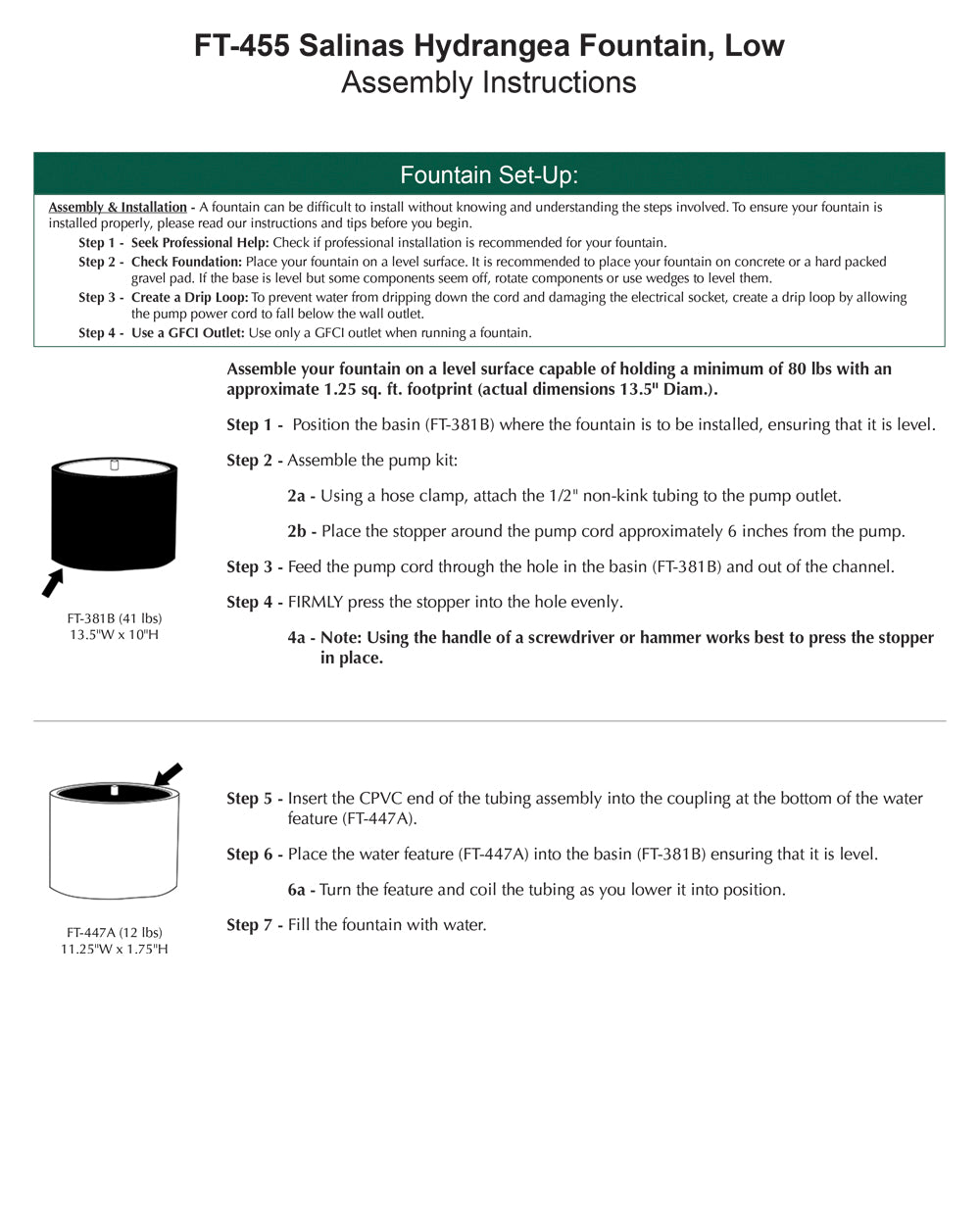 Salinas Hydrangea Fountain - Low