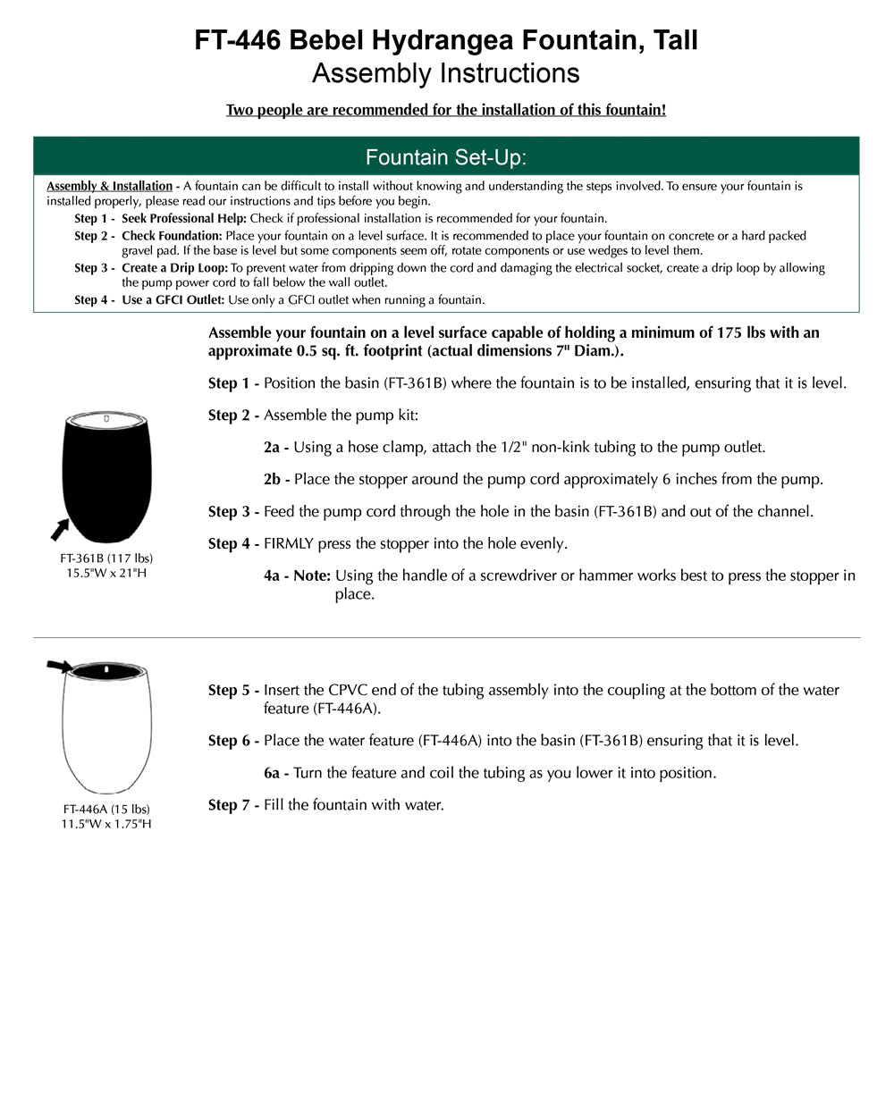 Tall Bebel Hydrangea Fountain