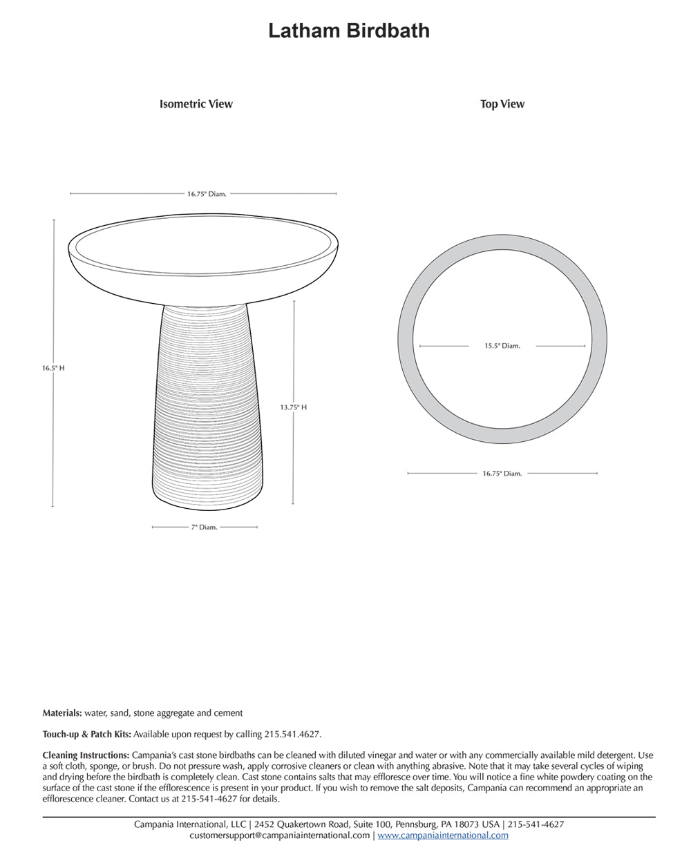 Latham Birdbath
