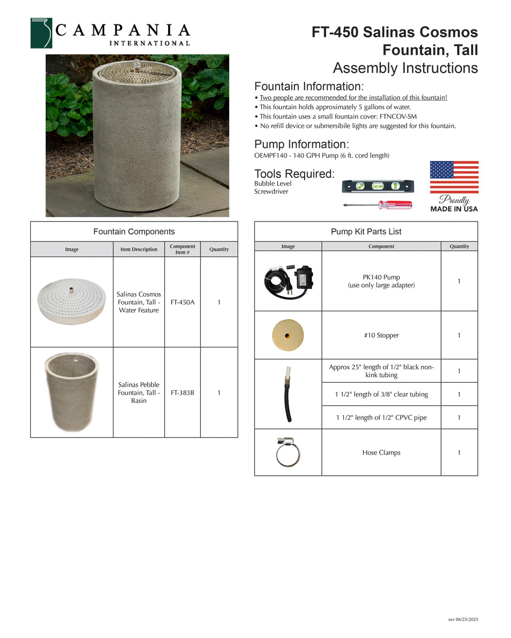 Salinas Cosmos Fountain - Tall