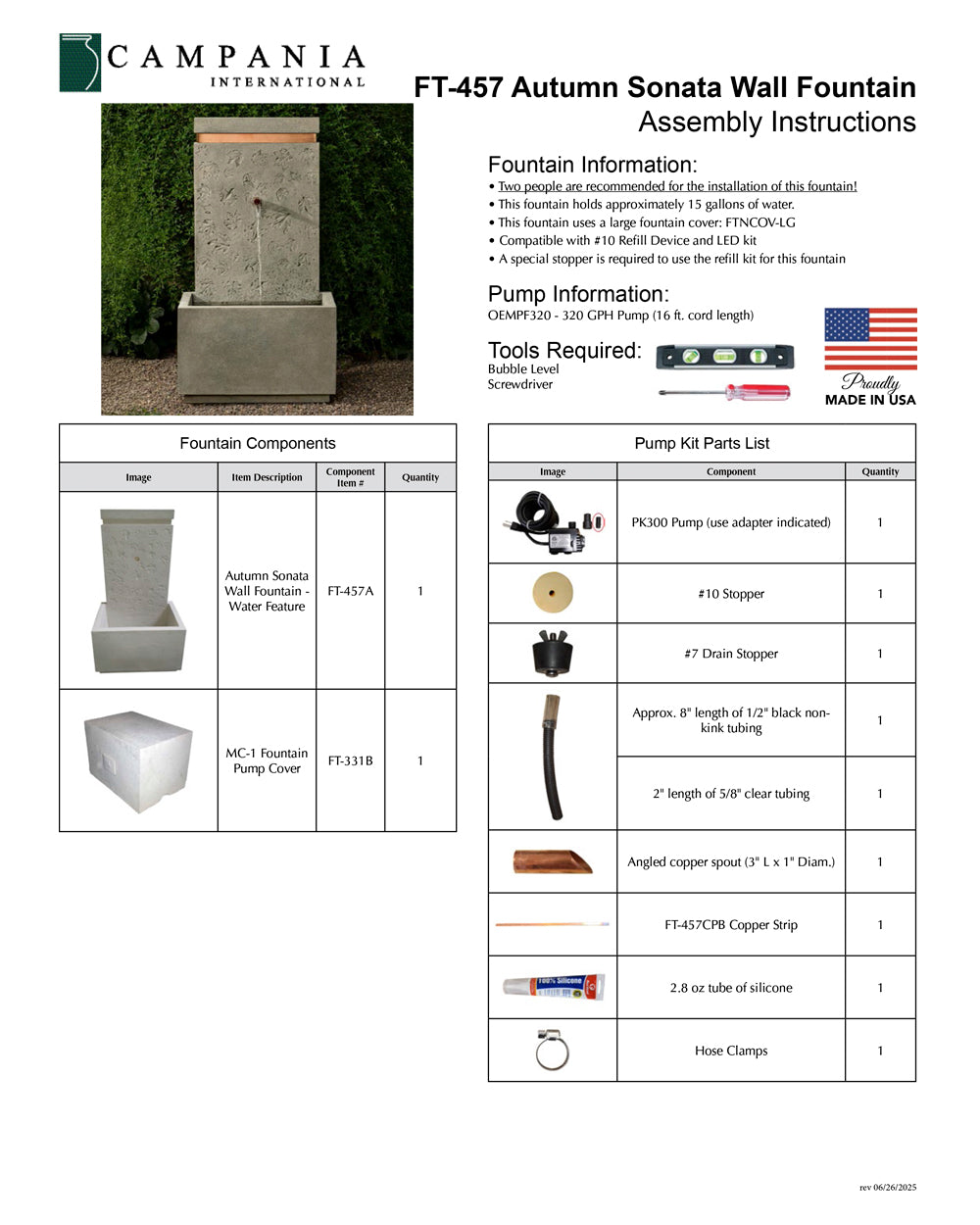 Autumn Sonata Wall Fountain