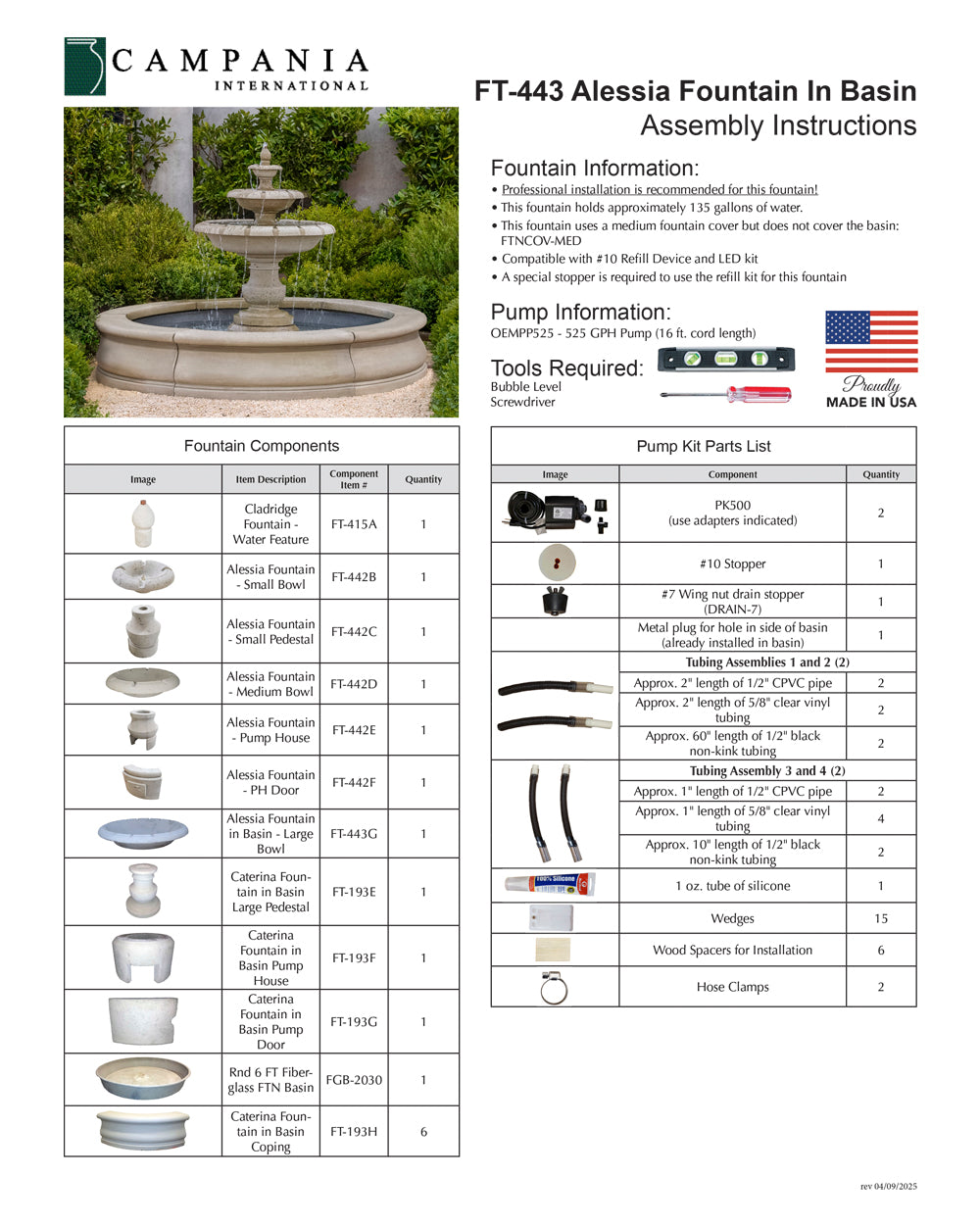 Alessia Fountain in Basin