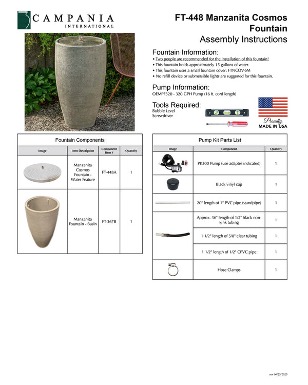 Manzanita Cosmos Fountain