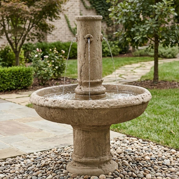 St. Michael Cast Stone Outdoor Fountain