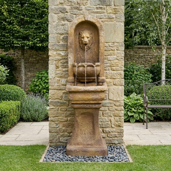 Tall Lion Alcove Fountain