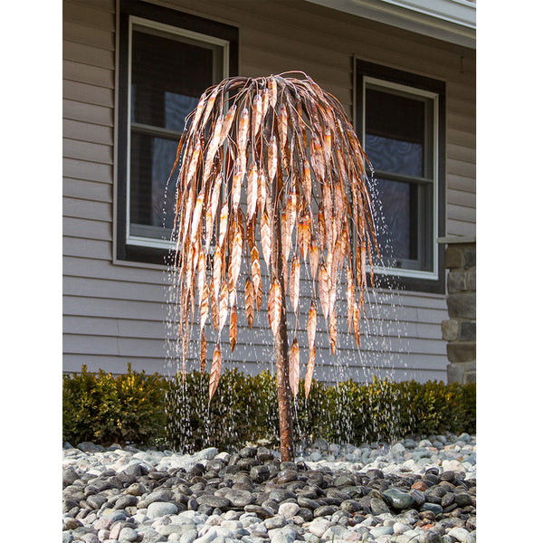 45" Copper Weeping Willow Garden Fountain