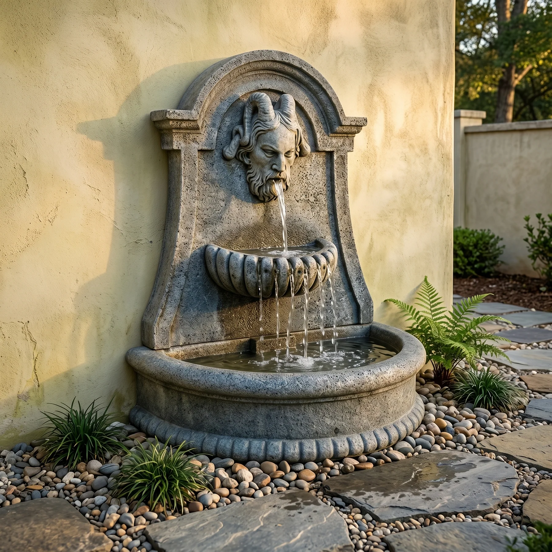 Tauro Wall Outdoor Fountain
