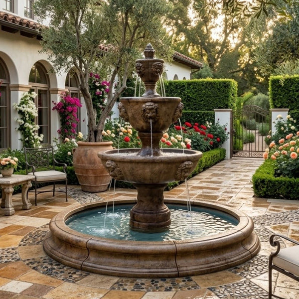 Three-Tier Leonesco in Toscana Pool Fountain