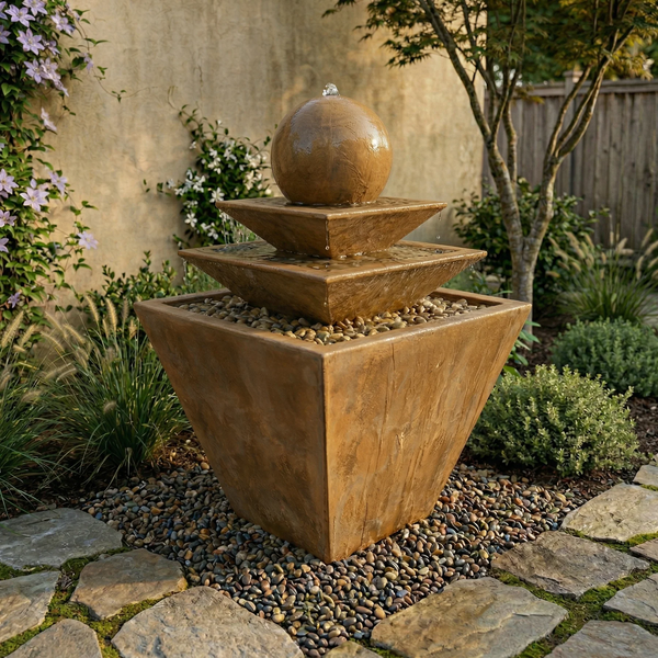 Three Tier Tapered Square Fountain