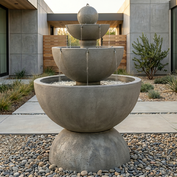 Tondo Three Tier Fountain With Spillways