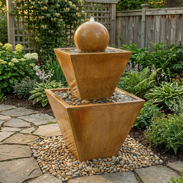 Two Tier Fountain With Ball